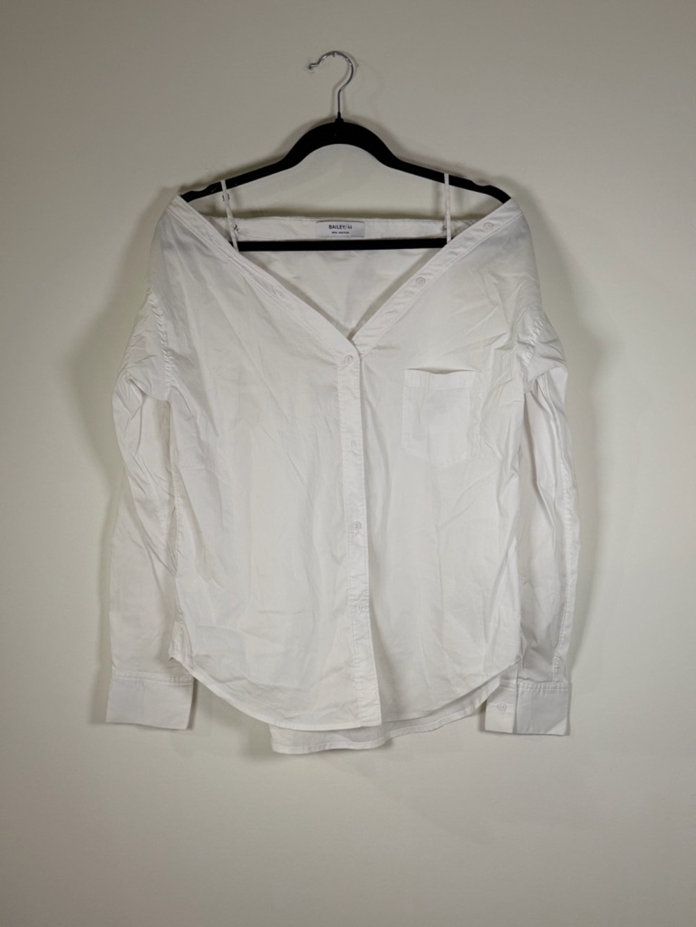 Bailey 44 White Off-Shoulder Button Shirt
